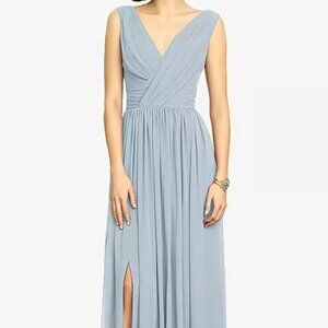 Dessy Collection Shirred Chiffon Dress Size in Mist, Size 4R